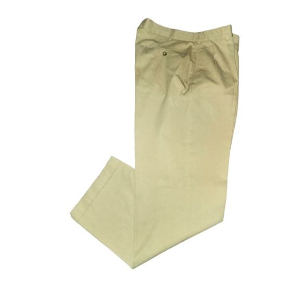 J. Hilburn Men's Clothier Golden Tan Pleated French Cuff Slacks Size 36X33